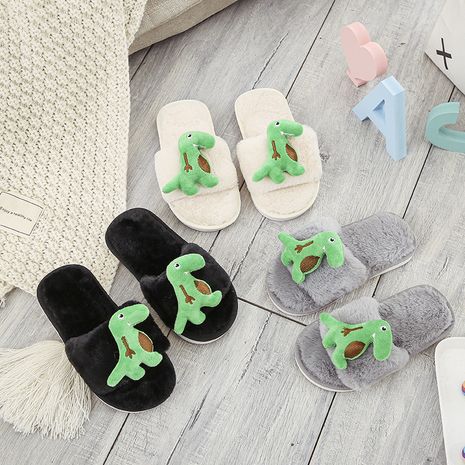 Cute slippers furry cartoon animal flip flop NHPE255801's discount tags