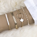 Fashion fourleaf clover white tassel hand ornament pattern bracelet setpicture9