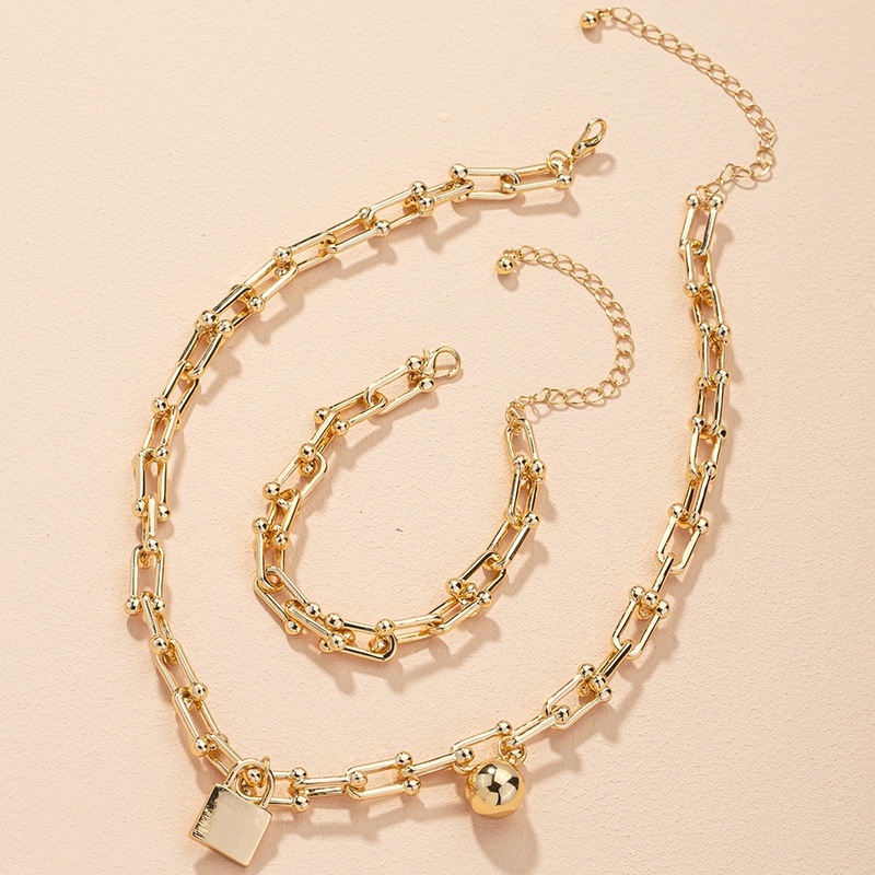 simple fashionable bracelet necklace set