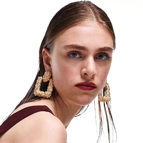 creative retro alloy geometric earrings's discount tags