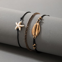 simple shell starfish bracelet 3-piece set