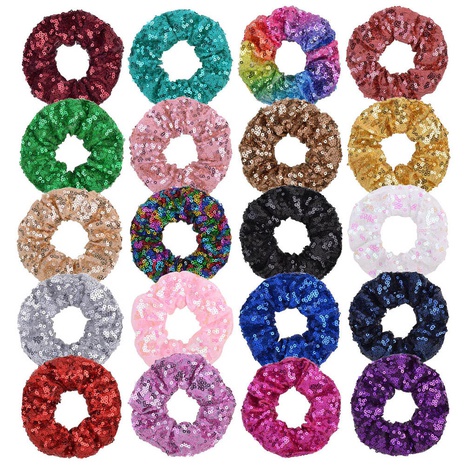 new colorful fish scale sequins hair scrunchies set's discount tags