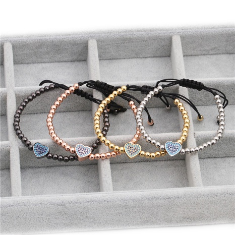 micro-inlaid zircon peach heart bracelet NHYL306992's discount tags