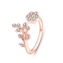 fashion diamond leaves flowers opening ringpicture8