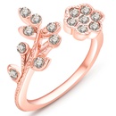 fashion diamond leaves flowers opening ringpicture10