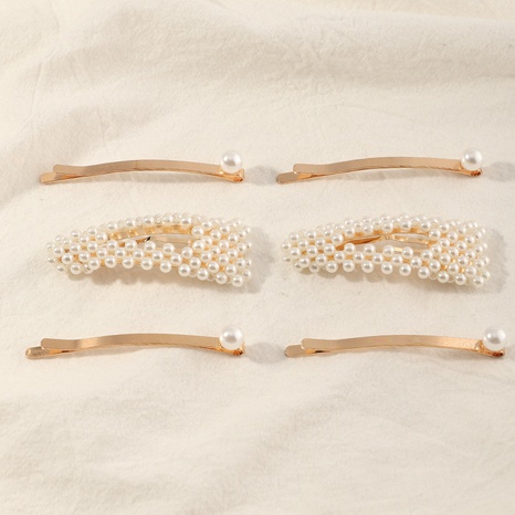 einfache neue geometrische Perlen Haarspange Set's discount tags