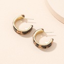 new simple retro geometric Cshaped leopard print earringspicture7
