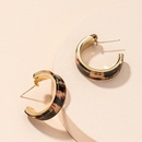 new simple retro geometric Cshaped leopard print earringspicture8