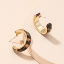 new simple retro geometric Cshaped leopard print earringspicture9