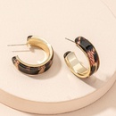 new simple retro geometric Cshaped leopard print earringspicture10