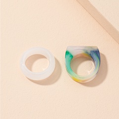 retro simple resin acrylic ring set