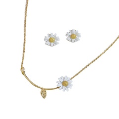 fashion daisy earrings necklace set