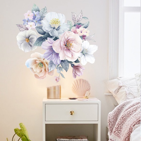 neuer einfacher rosa blauer Blumenwandaufkleber's discount tags