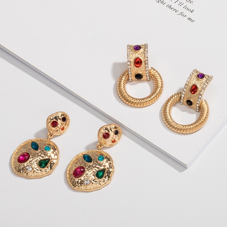 baroque gem metal large earrings's discount tags