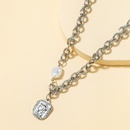 Nuevo collar de perlas con colgante de cabeza humana con moneda de oropicture9