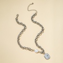 Nuevo collar de perlas con colgante de cabeza humana con moneda de oropicture11