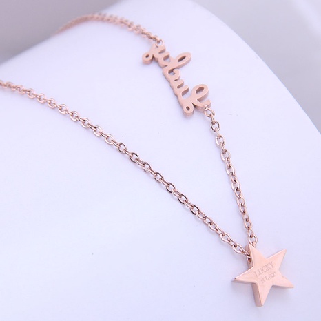 Korean fashion hip-hop titanium steel simple sweet star necklace's discount tags