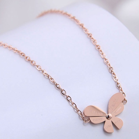 Korean fashion hip-hop titanium steel sweet butterfly necklace's discount tags