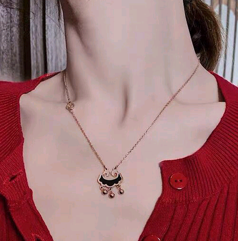 Korean fashion simple long life lock necklace NHSC308760's discount tags