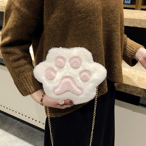 Peluche nouveau petit sac coréen avec chaîne de patte d'ours mignon's discount tags