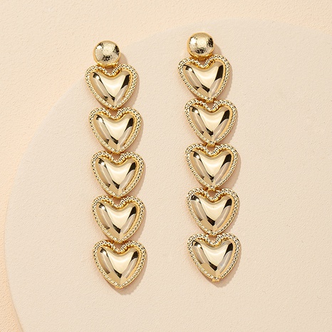 new metal heart long earrings's discount tags