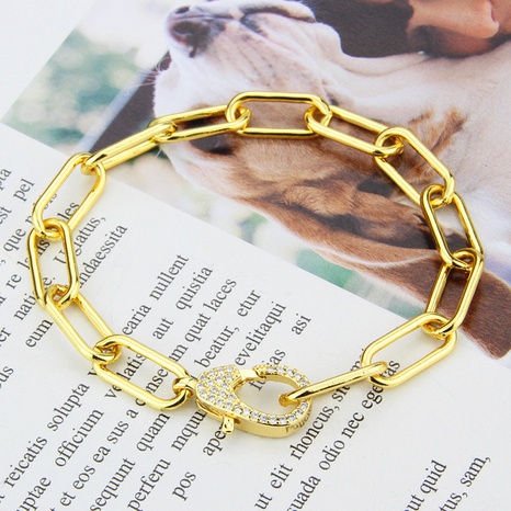 simple diamond square chain copper bracelet's discount tags
