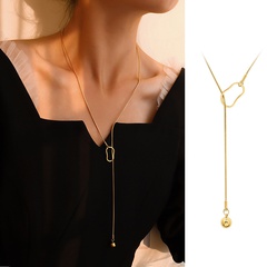 titanium steel golden adjustable necklace