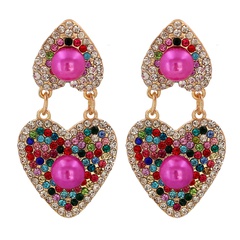 retro colorful heart earrings wholesale