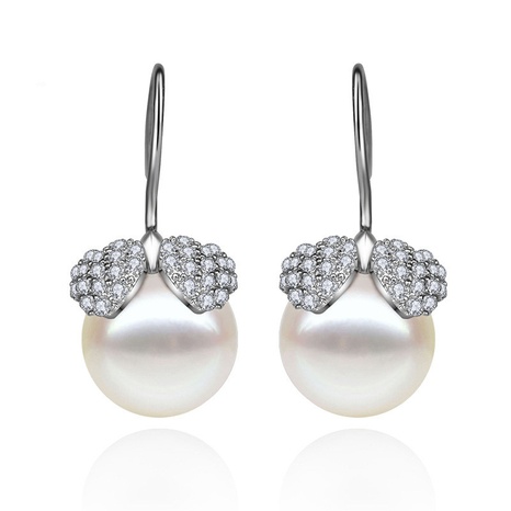 Silber Zirkon Mode Perle Ohrringe Großhandel's discount tags