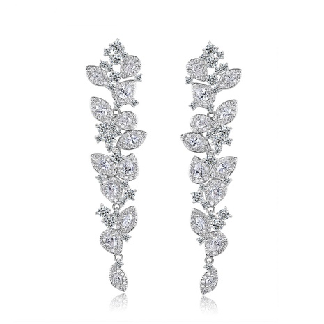 fashion new long flower diamond earrings's discount tags