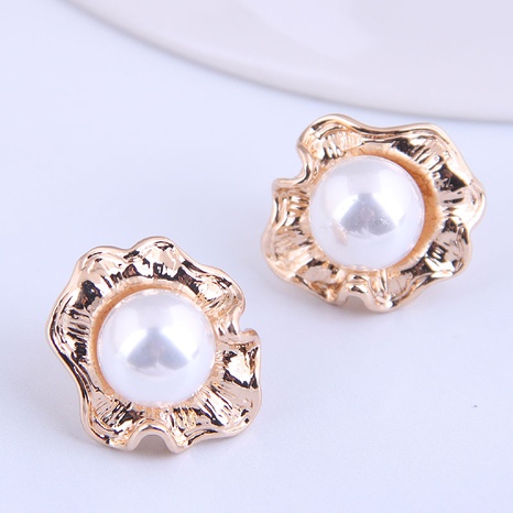 Korean fashion sweet flower pearl earrings's discount tags