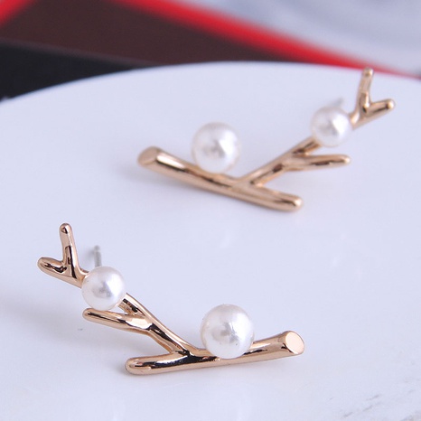 Korean fashion sweet pearl earrings's discount tags