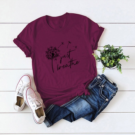 cute dandelion cotton short-sleeved t-shirt's discount tags