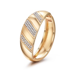 curved smooth diamond gold-plated spring bracelet