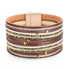 new bohemian style multi-layer leather bracelet