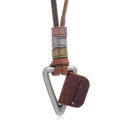 Brown simple fashion leather necklace