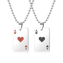 new creative red peach ace spade ace keychain necklace