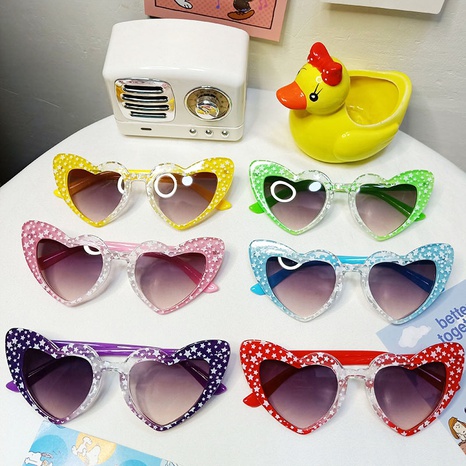 lunettes de soleil d'amour de couleur transparente en forme de coeur simples's discount tags