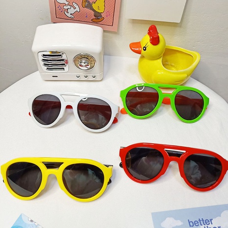 nouvelles lunettes de soleil décontractées simples pour enfants's discount tags