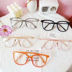 simple orange black frame round glasses