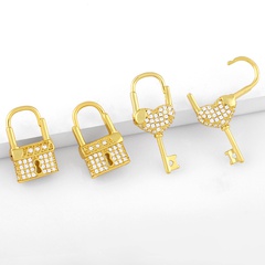 simple new lock diamond earrings