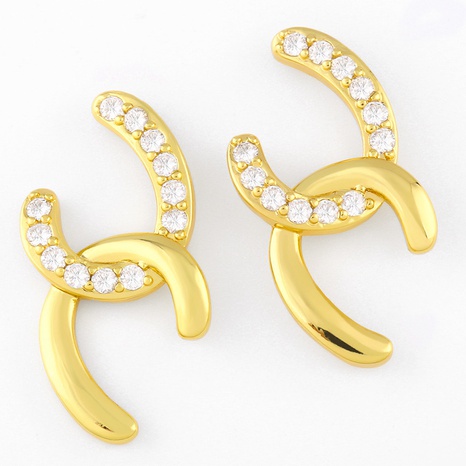 Korean simple double C-shaped earrings NHAS311772's discount tags