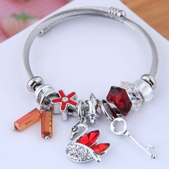 fashion metal simple diamond swan multi-element bracelet