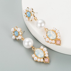 retro baroque pearl long earrings