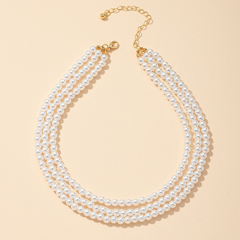 Mode dreischichtige Perlenkette