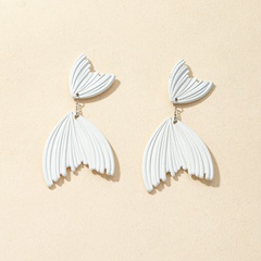 wholesale white fish alloy retro earrings