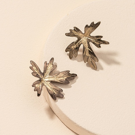 retro fashion metal leaf earrings's discount tags