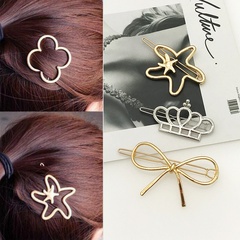 Korean simple alloy crown bow hair clip
