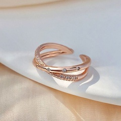 Korea einfacher Diamantkreuz offener Ring