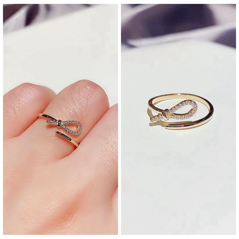 Korea Mode einfacher geknoteter Bogen offener Ring